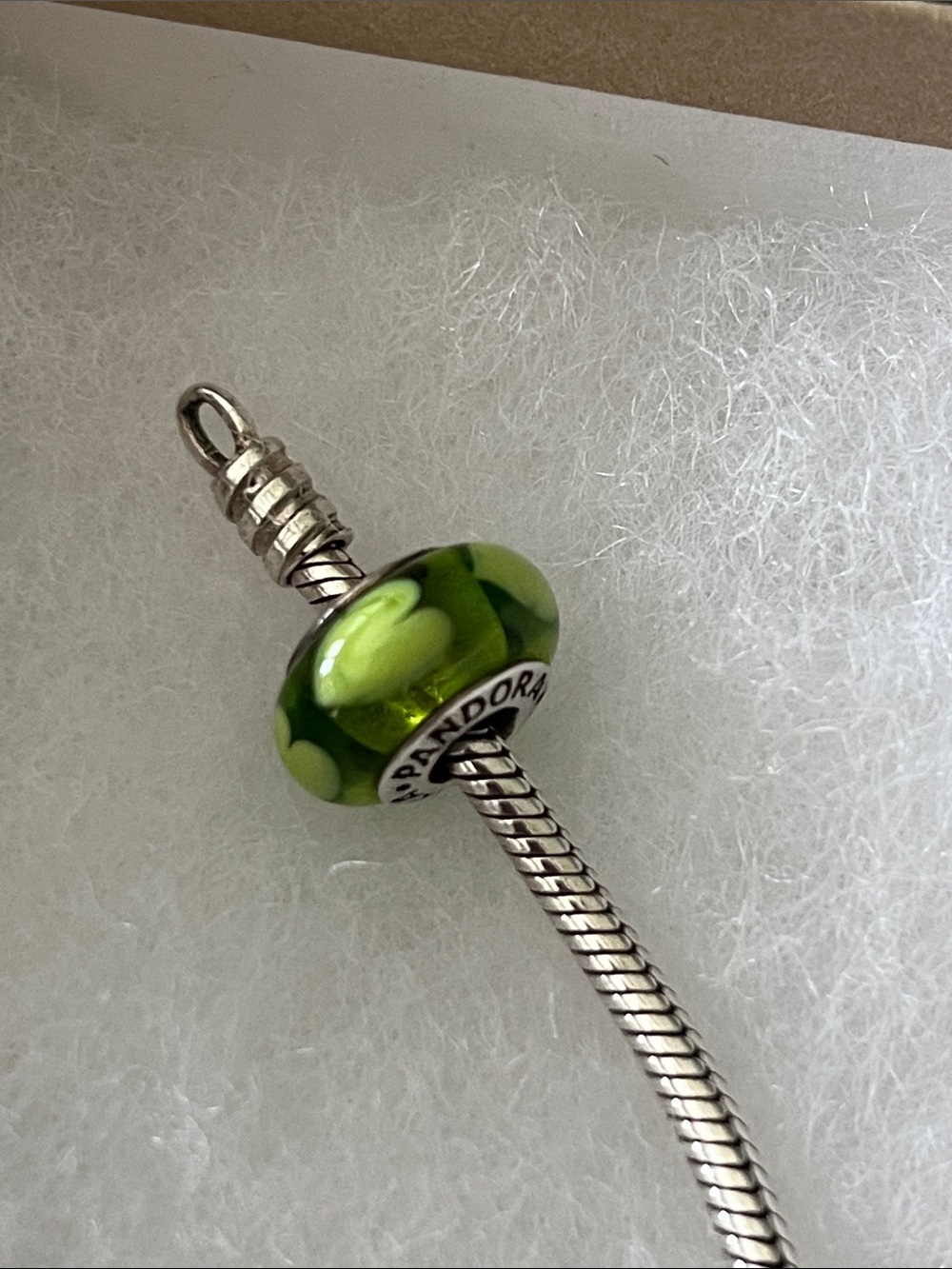 💚 Pandora Murano Glass Green Heart Charm Bead 💚